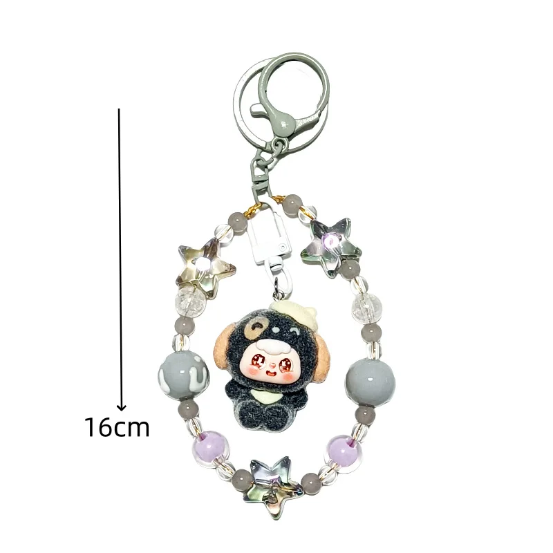 1 قطعة سلسلة مفاتيح لطيفة ثلاثية الأبعاد على شكل حبوب لطيفة حقيبة طالب حبة حلي معلقة