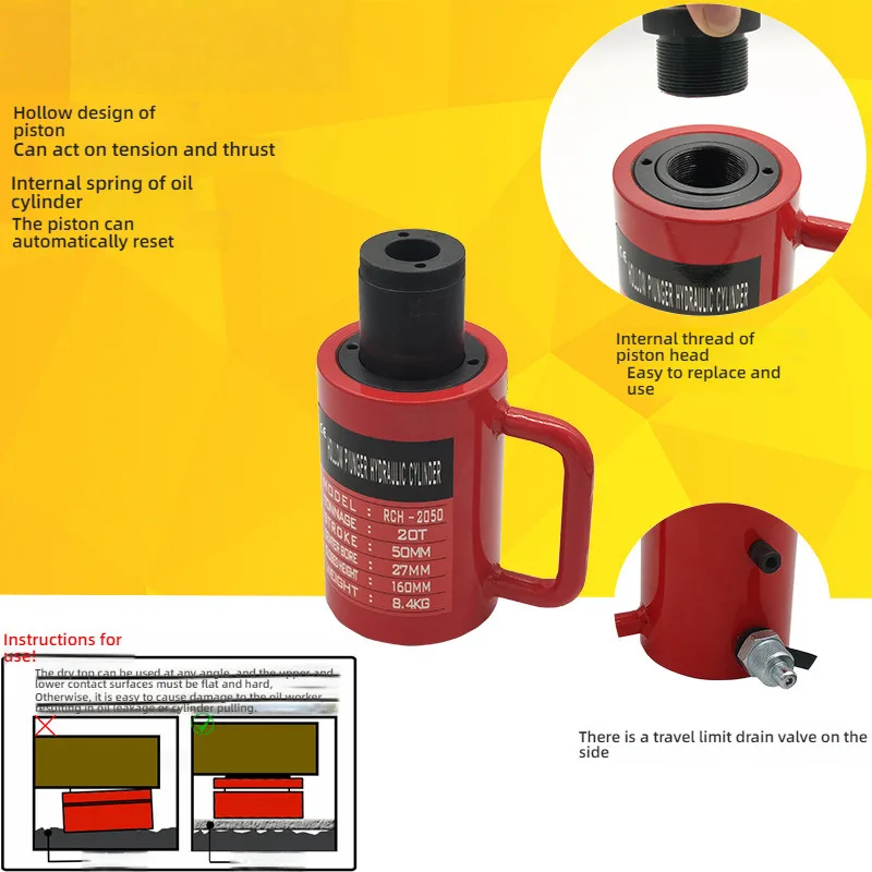 Hydraulic jack, hydraulic cylinder, electric split type RCH-20T30T60T100 ton hollow jack