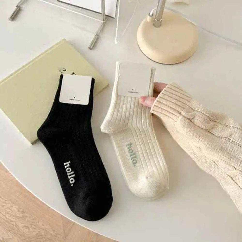 

10Pairs Soft Candy Color Mid-calf Socks Simple Breathable Mid Tube Socks Female Hosiery Sweet Socks Women Girl