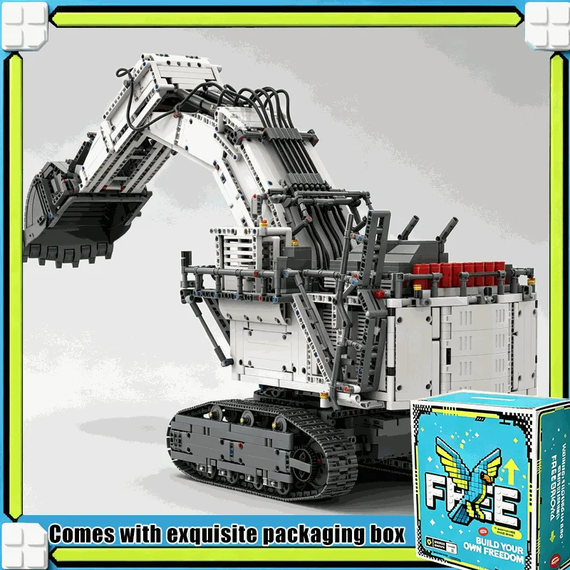 4220PCS MOC RC Crawler Excavator with Backhoe Arm Model Custom Puzzle Building Blocks DIY Assembly Engineering Toy Birthday Gift