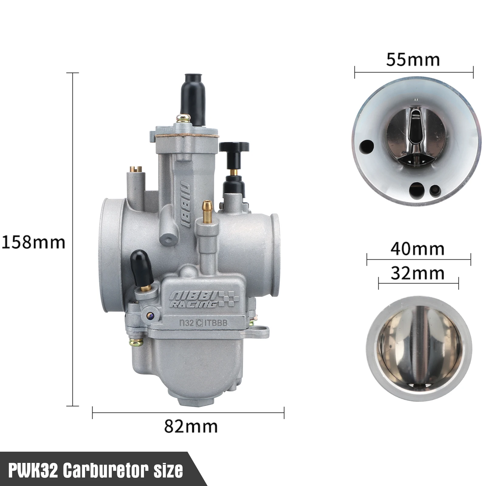 NIBBI 2T 4T PWK Vergaser PWK24/26/28/30/32/34/36/38/40mm mit Power Jet für 125cc-600cc Yamaha Suzuki Rennmotorräder – Detail 7