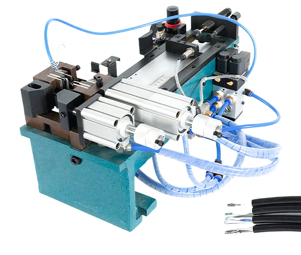 Pneumatic Wire Stripping Peeling Cutting Machine Pneumatic Semi-automatic Integrated Peeling Inside and Outside