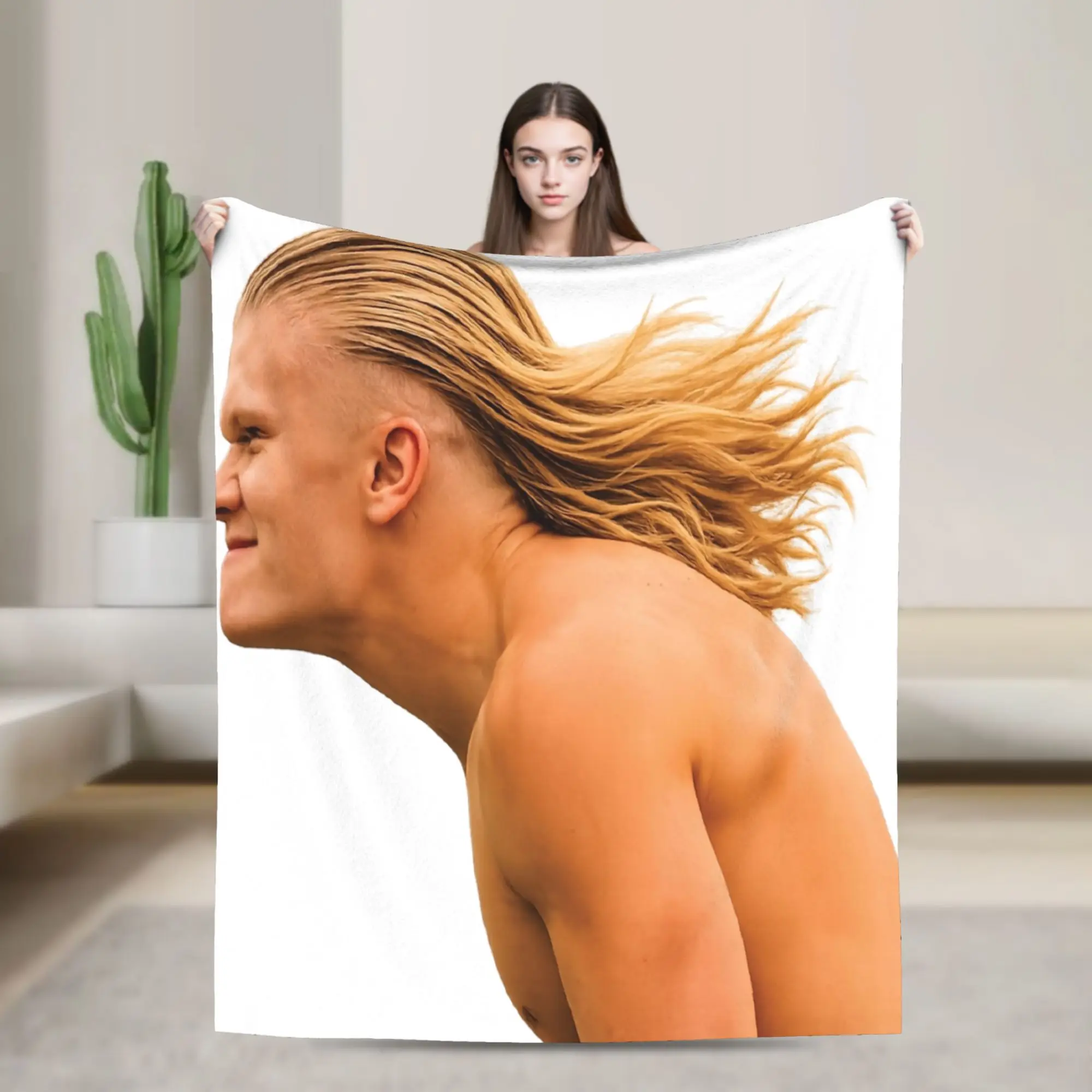 Haaland Viking Blanket Quality Warm Soft  Throw Blanket Winter Travel Bedroom Street Trend Bedspread