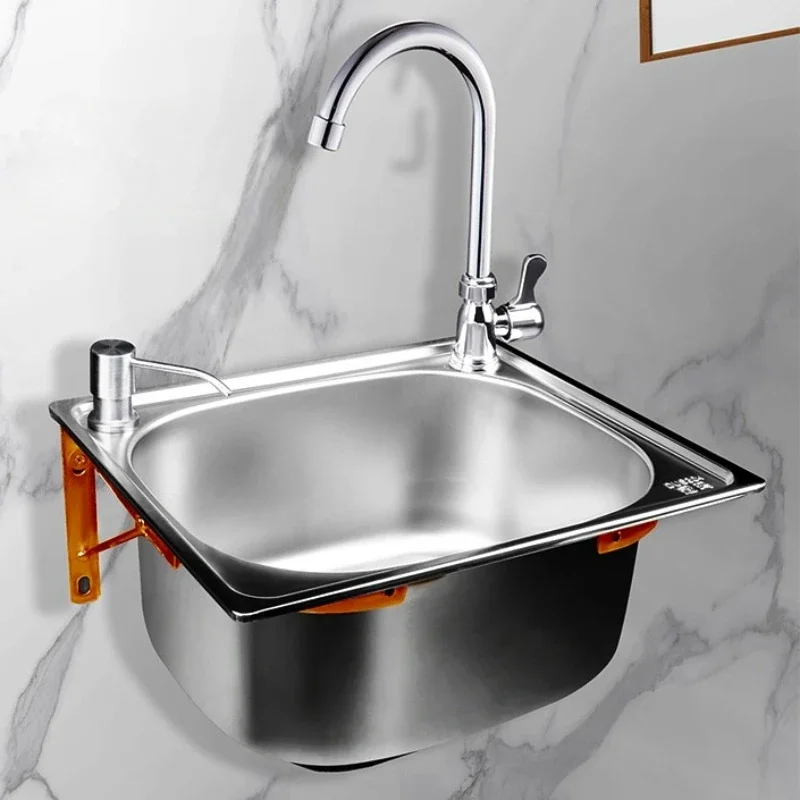 

Kitchen 304 stainless steel sink wall with bracket sink sink