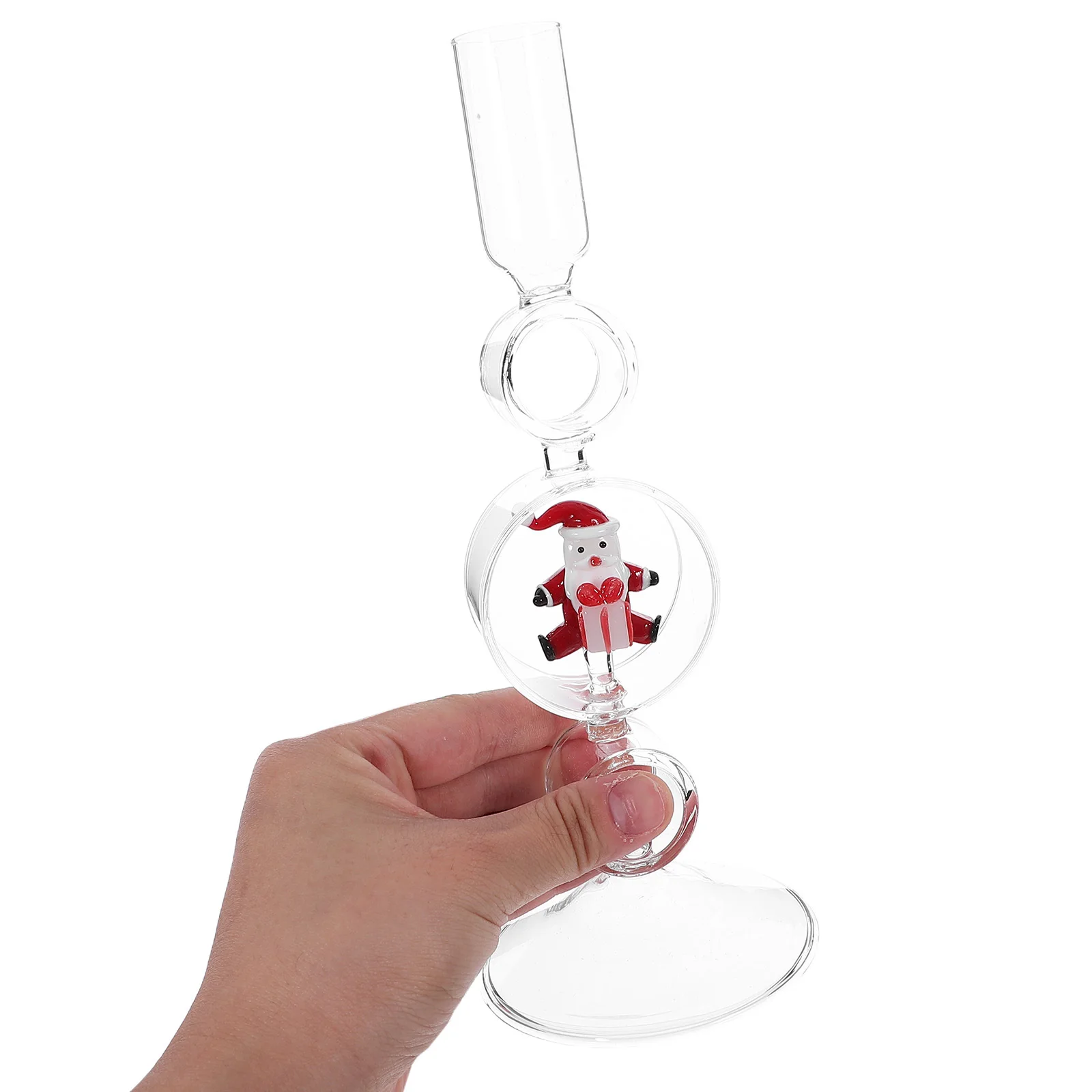 

Tall Christmas Holders - Clear Glass Votive Candlestick for Party Centerpiece, Holiday Table Decor, Wedding Dinner