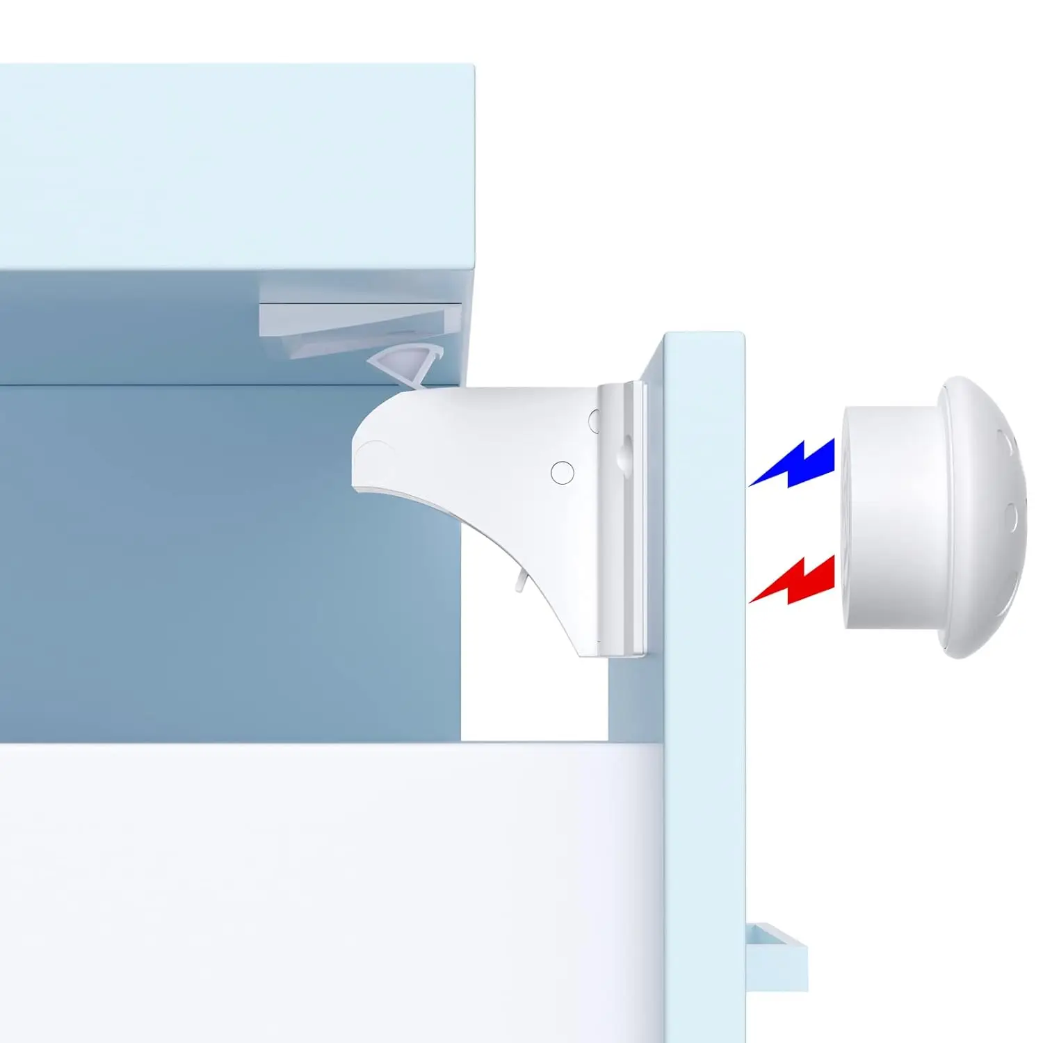 

4 Pack Magnetic Cabinet Locks with 1 Key Baby Proofing Child Safety Locks for Kitchen Drawers No Drilling Adhesive Installation