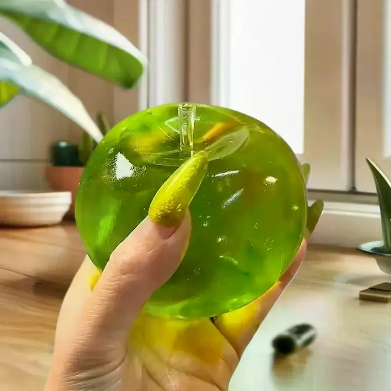 1 sztuka zabawka antystresowa do uwalniania emocji i wyładowywania złości, plastyczna zabawka do ściskania w kształcie zielonego jabłka, redukująca stres dla przyjaciół.