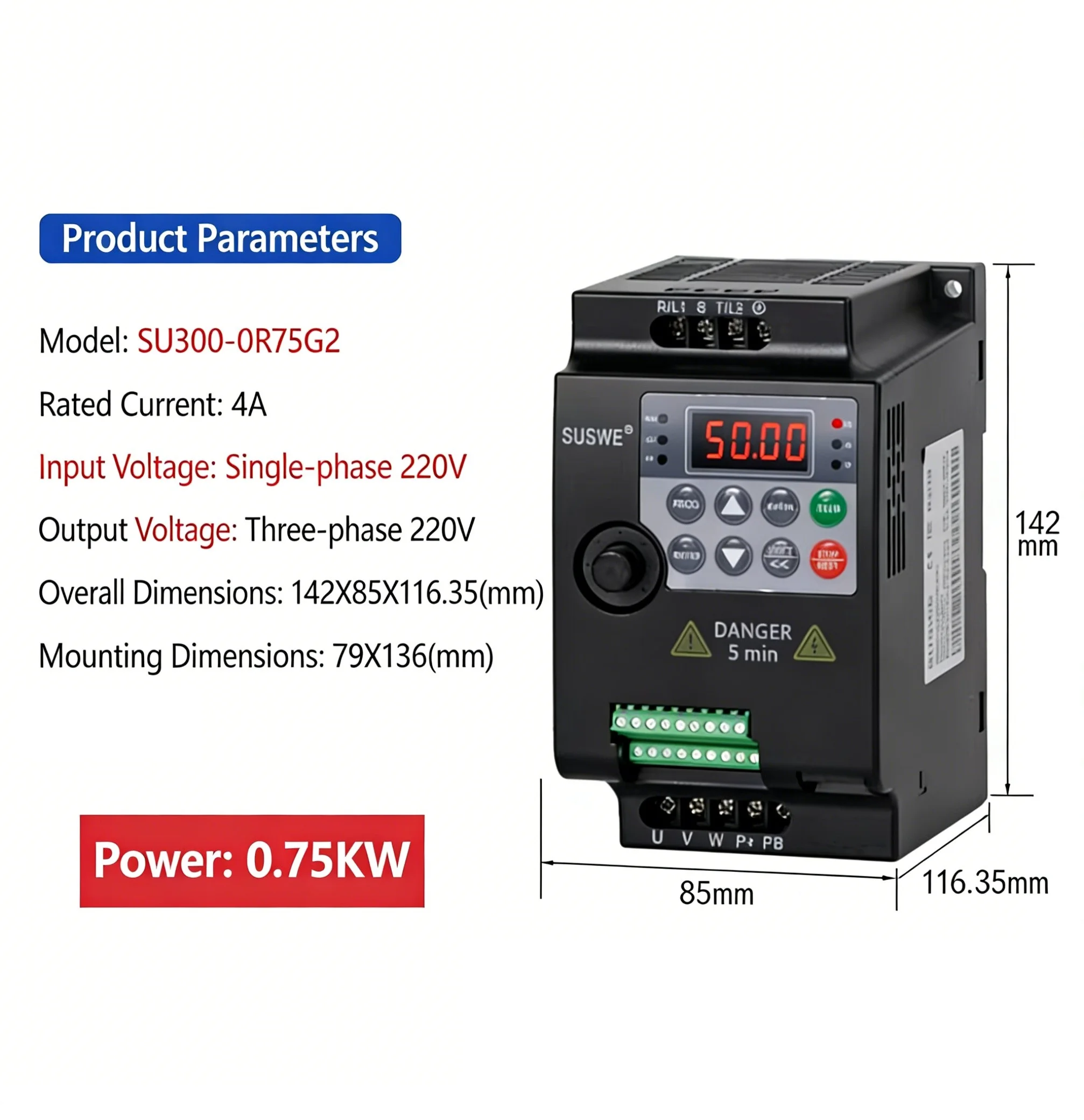 

220V 0.75KW/1.5KW/2.2KW 1HP/2HP/3HP Economical Mini VFD Variable Frequency Drive Converter for Motor Speed Control Inverter