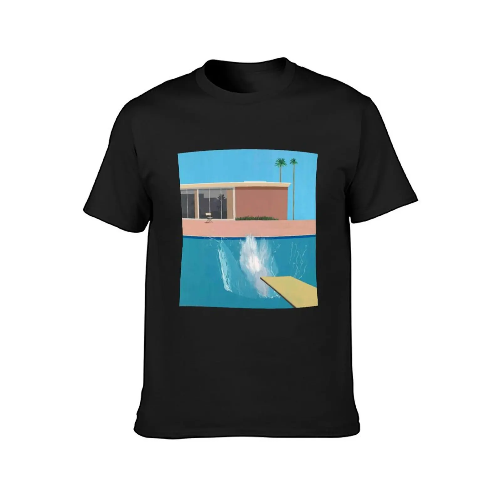 Art By David Hockney David Hockney Bigger Splash T-Shirt blacks plain funny t shirts for men