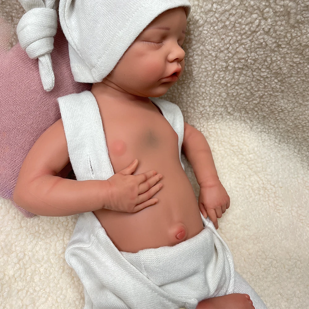 دمى تولد من جديد مصنوعة يدويًا من السيليكون لعام 100% للتأمل وإعادة التأهيل مقتنيات ناعمة لحديثي الولادة دمية أطفال مقاومة للماء #3