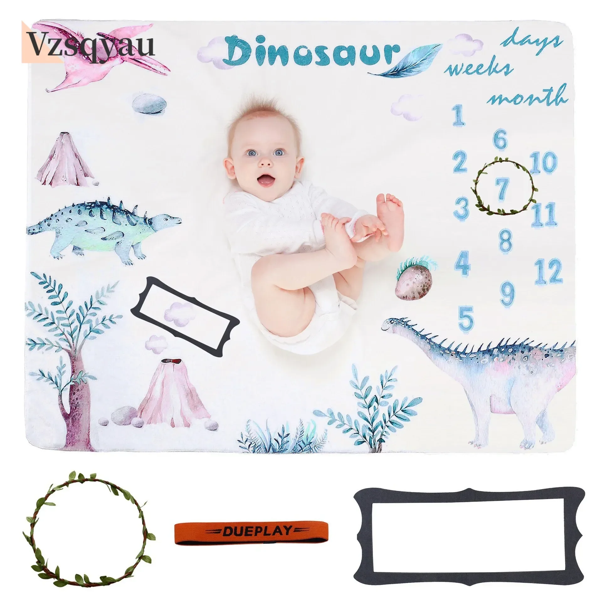 

Baby Milestone Flannel Blanket Newborn Photography Blanket Baby Photography Mats Background Cloth Growth Commemorative Blanket