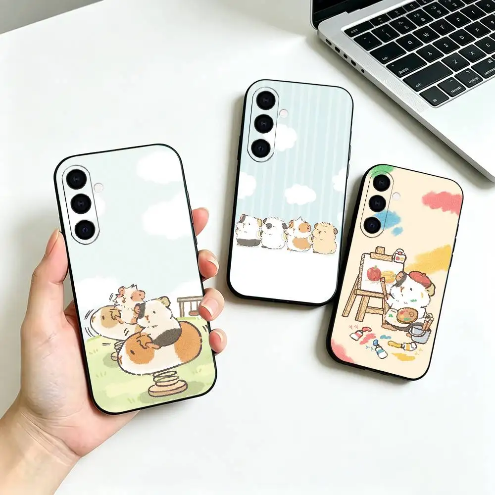 Cartoon Guinea pig  Phone Case For Samsung Galaxy A73, A72,A70,A53,A52,A51,Soft Silicone Black Cover