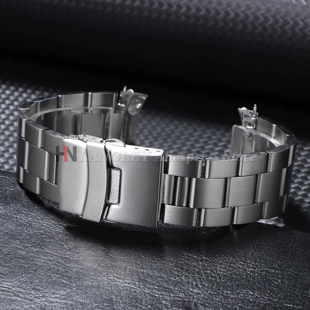 Solid Stainless Steel Band for Seiko Skx007/009 for Oyster Curved End Folding Buckle Bracelet 18mm 20mm 22mm Men's Sports Straps