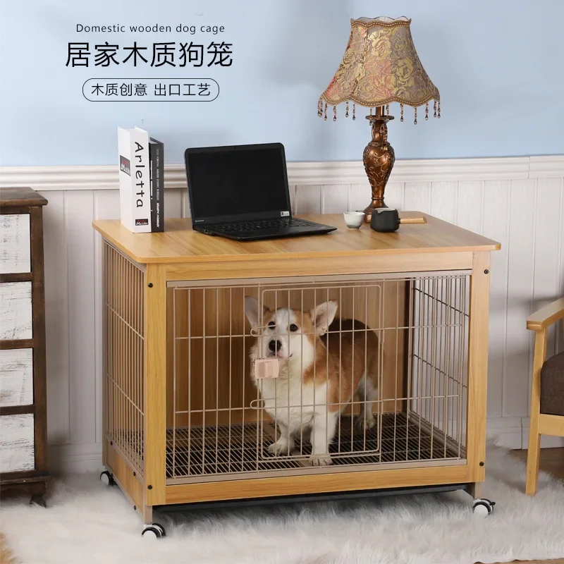 Dog Cage Wooden Pet Indoor Small and Medium Dog Fence Household with Toilet Separation Pet Cat Cage