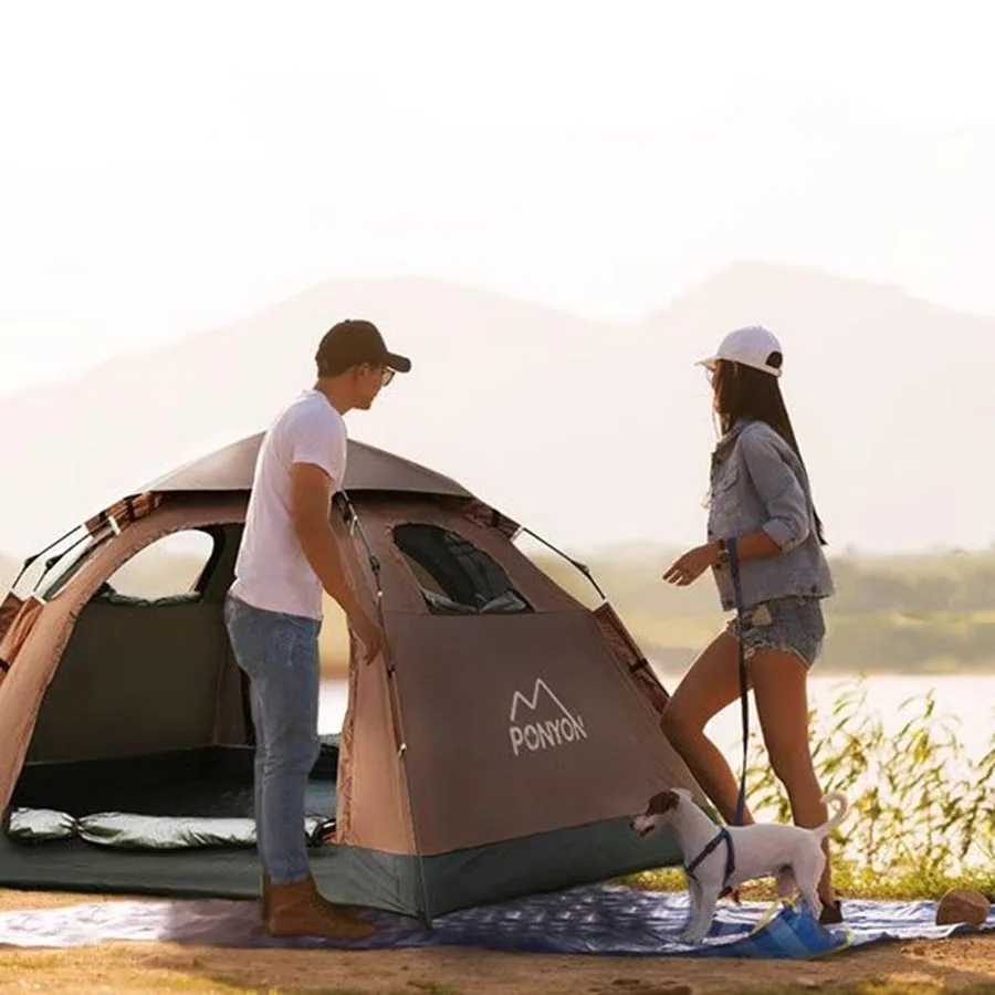 Luifel tienda de campaña impermeable con cremallera, yurta rápida, senderismo, playa, estacas ultraligeras, organizador de fiesta de jardín al aire libre, bolsa de playa