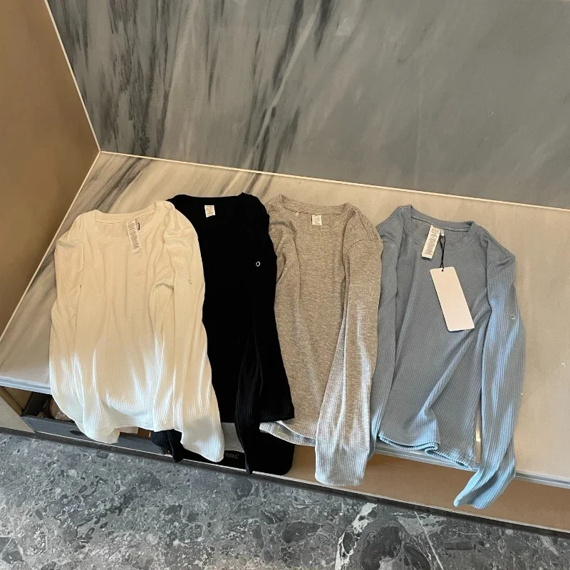 Cotton O Neck Long Sleeve Shirt Women Sexy Cropped Tops 2026 spring Black Casual Skinny Slim Basic Woman T Shirts White Clothing