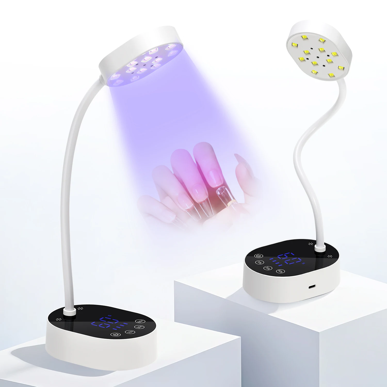 Professional Nail Lamp LED UV Nail Dryer Auto Sensing Touch Control Fast Drying Nail Light 360 Bendable Table Lamp For Salon