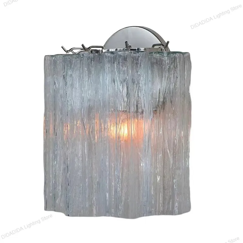 

American Style Murano Star Glass Tube Wall Light Frosted Multicolor Glass Brass Silvery Dimmable Wall Lustre Luxury