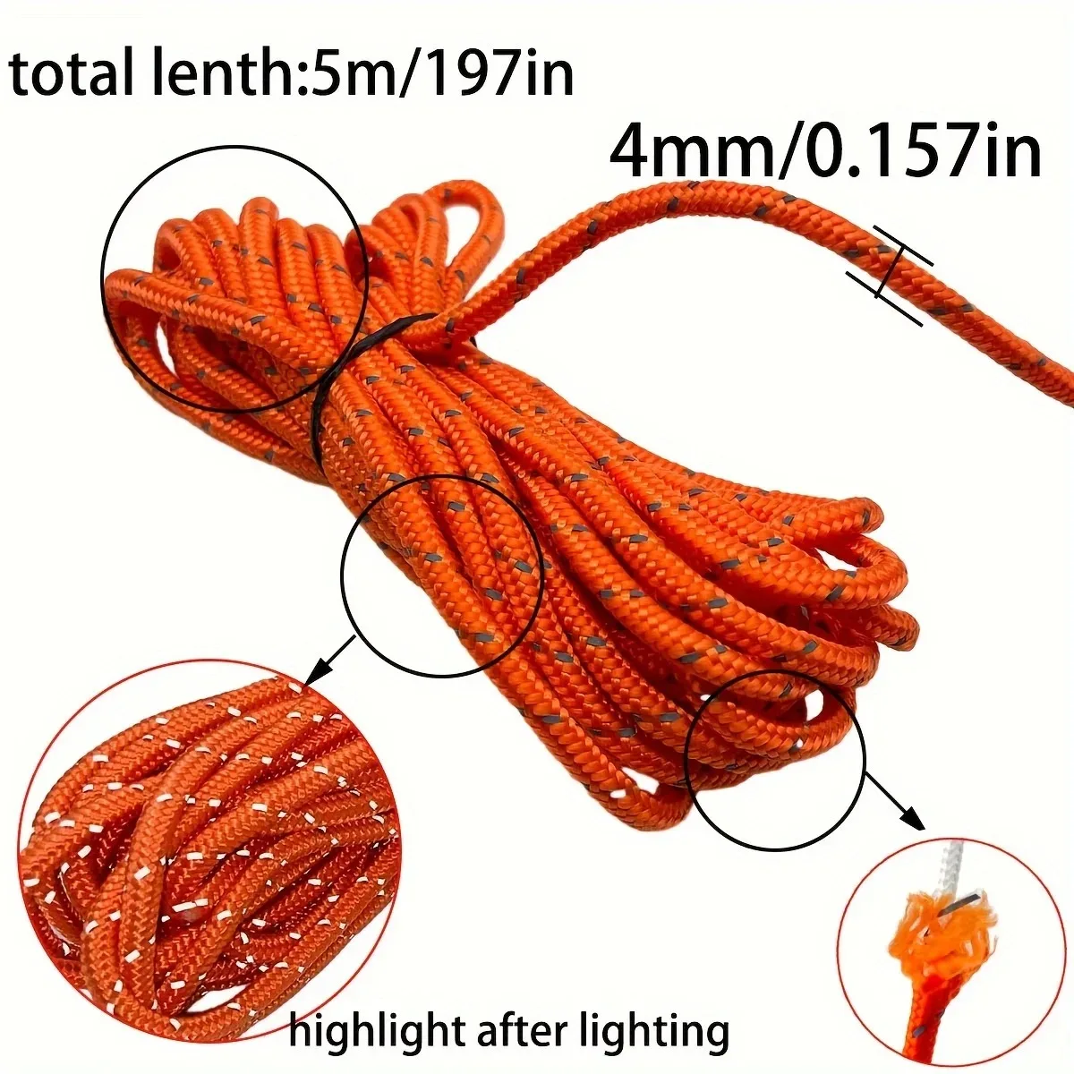 6Pcs 4mm Camping Tent Tie Down Rope Tightener Fastening Wind Rope Buckle Pulley Ratchet Hangers Awning Rope Hook Tie Down Strap