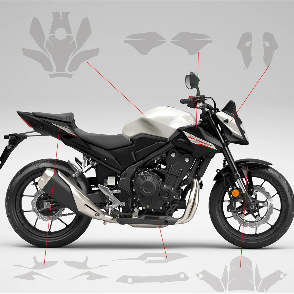 CB500 HORNER Motorcycle Invisible Paint Protection TPU Film For Honda CB 500 Hornet 2024 Set Body Fairing Transparent Stickers