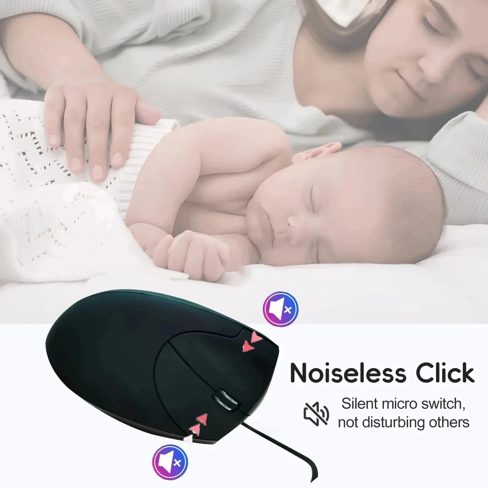 Verticale Muis Ergonomische USB Draad Optische Muizen Stille Muis DPI 800/1200/1600 Knop voor Laptop PC Computer Desktop