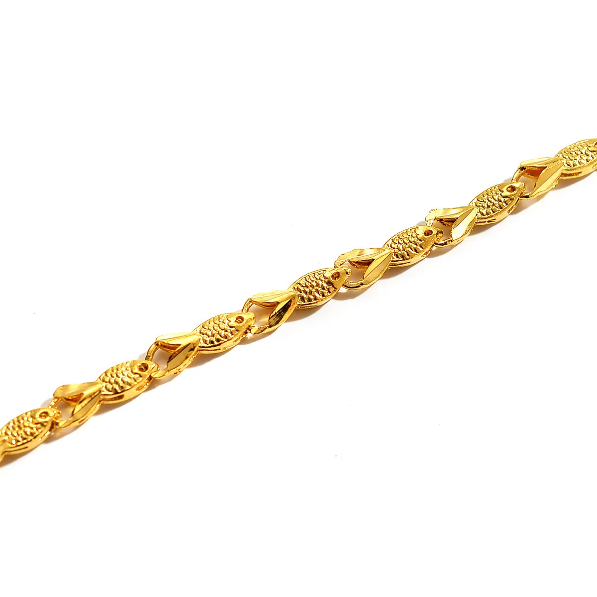 New AU999 gold bracelet 24K pure gold small fish thin Taiwan chain Japanese and Korean fashion wrist chain female jewelry