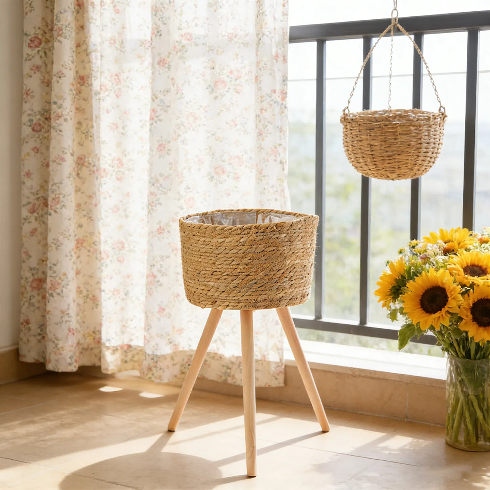 

Деревянная плетеная подставка для растений, для дома и улицы, минималистичная подставка для цветочных горшков, экономящая место корзина для суккулентов, бонсай, декор для сада