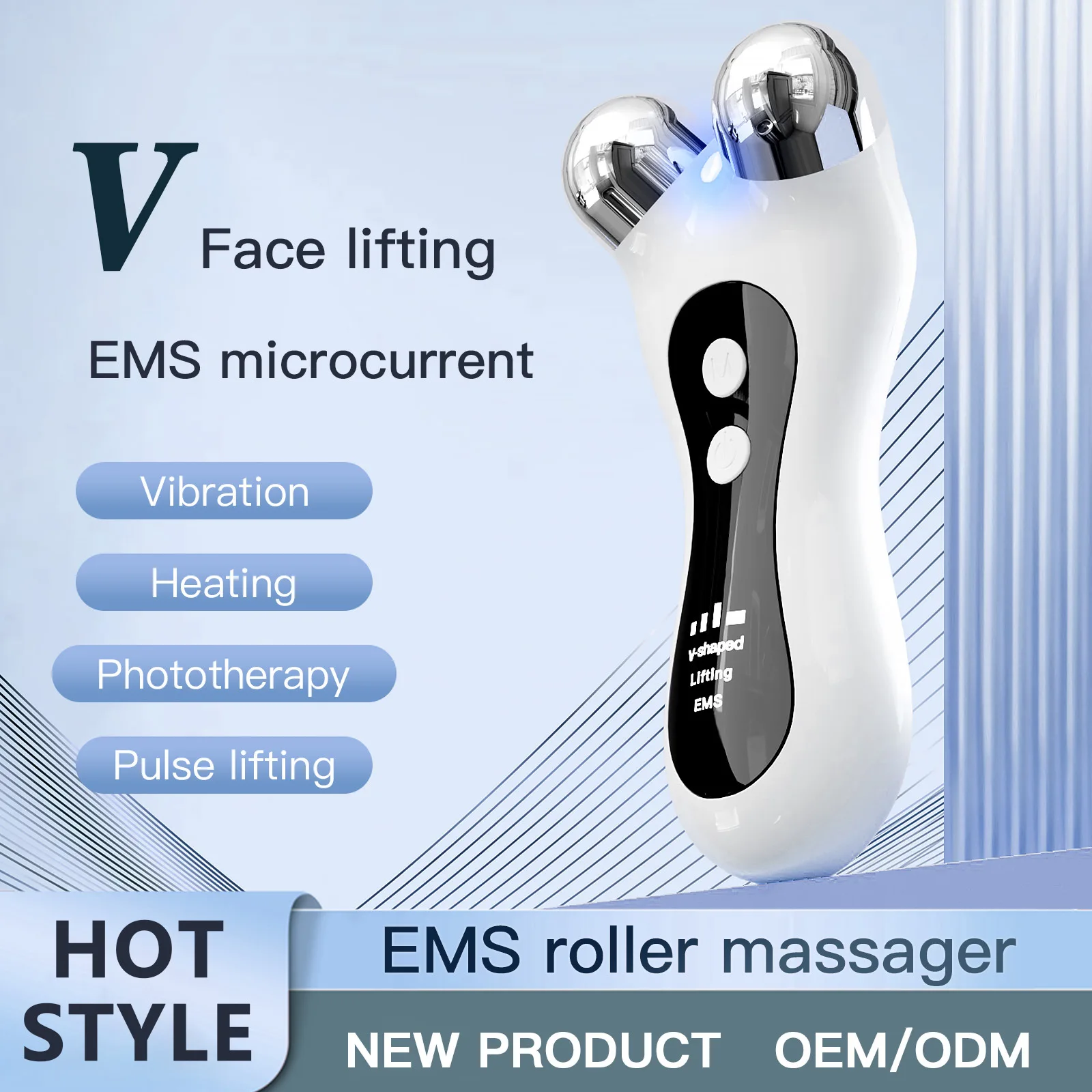 New EMS Microcurrent Roller Instrument for Home V-face Beauty Instrument Lifting and Tightening Electric Massage