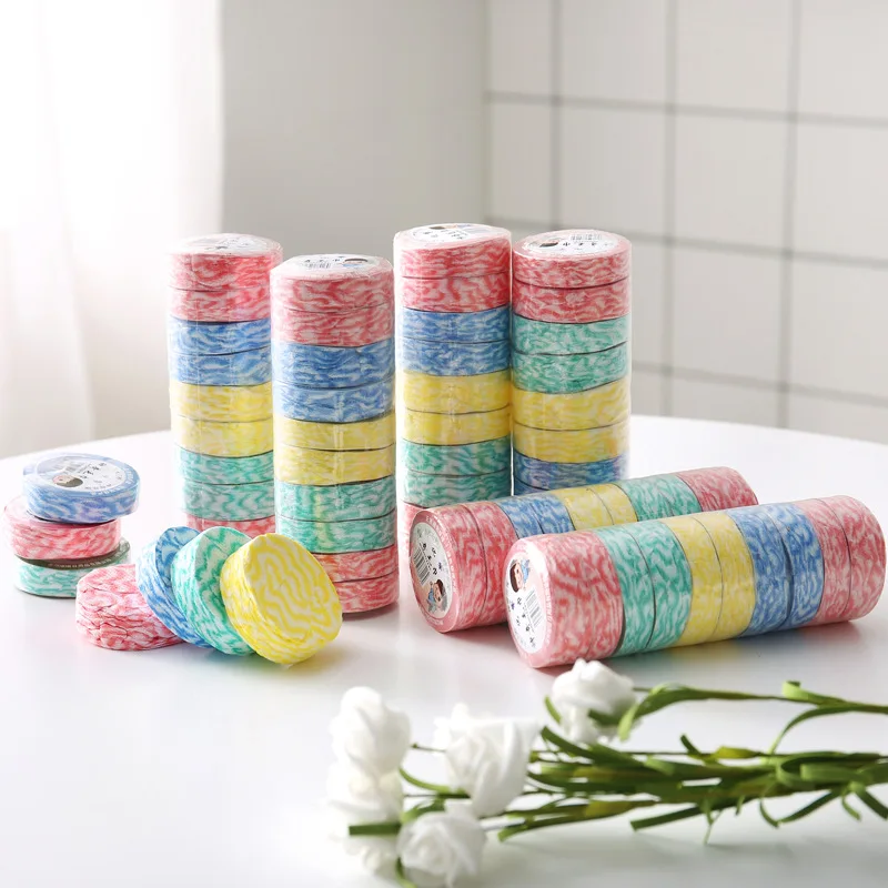 10PCS Mixed Color Disposable Compressed Wash Face Towel Mini Compressed Hand Towel for Travel Camping and Hiking