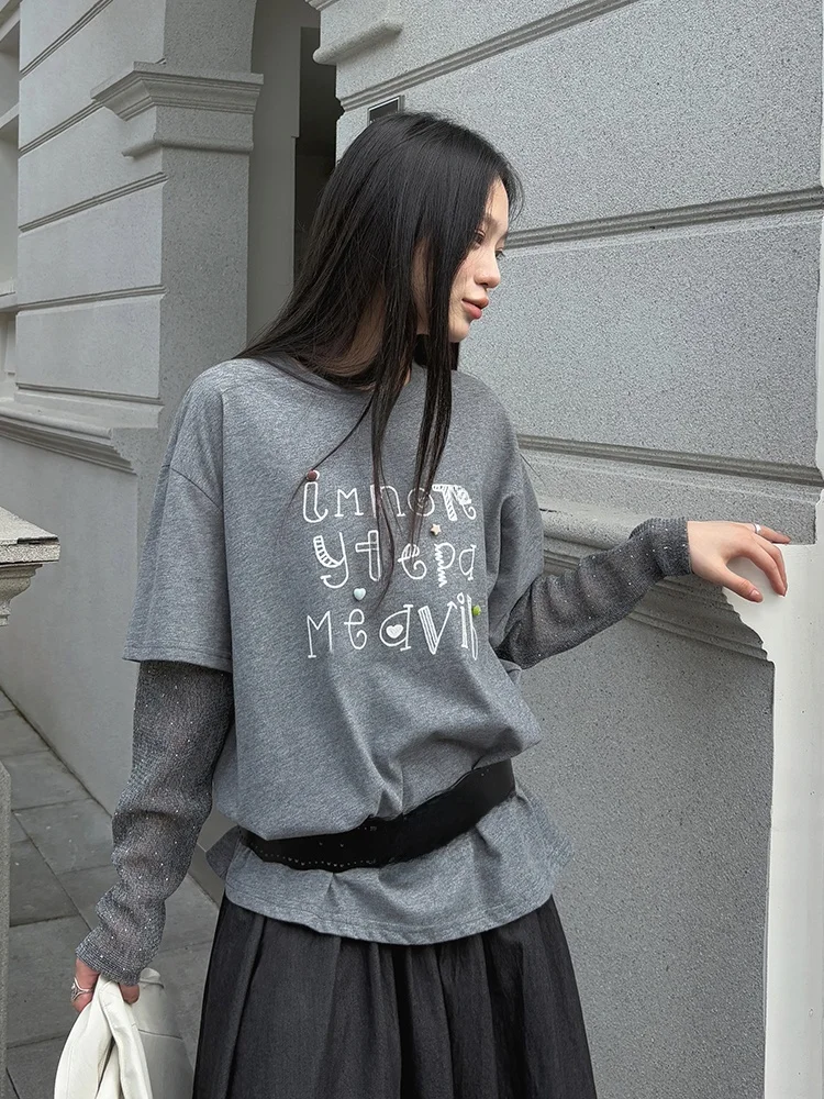 

Faionable Versatile Mid-Length Svel T-irt Women's Casual Sle Loose Fit Cotton Blend Breathable Comfortable BORAN ...