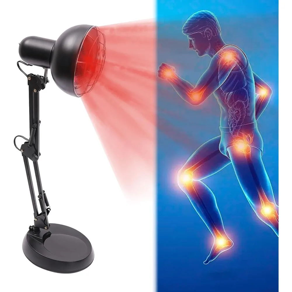 Infrared Lamp Red Light Lamp Heat Lamp Height Adjustable Red Light Therapy for Pain Relief and Muscle Relaxation 150 Watt