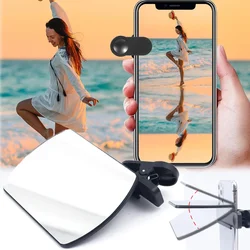 Universal Upgraded Smartphone Camera Mirror Reflection Clip Kit with Selfie Reflector Adjustable Mobile Phone Lens Mirror Clip