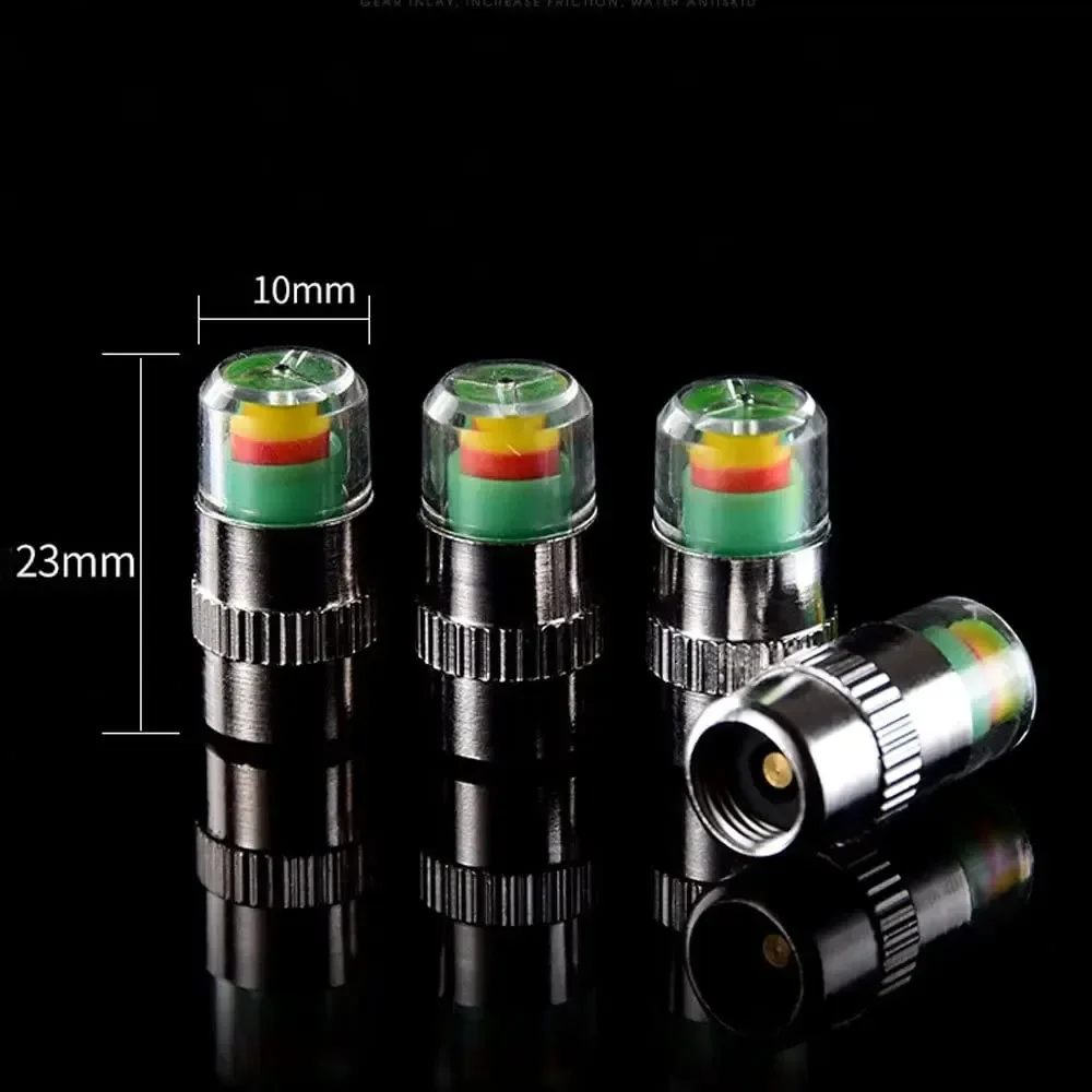 4pcs Car Tire Pressure Indicator Tire Pressure Gauge Indicator Alert Monitoring Valve Cap Sensor External Valve Detection