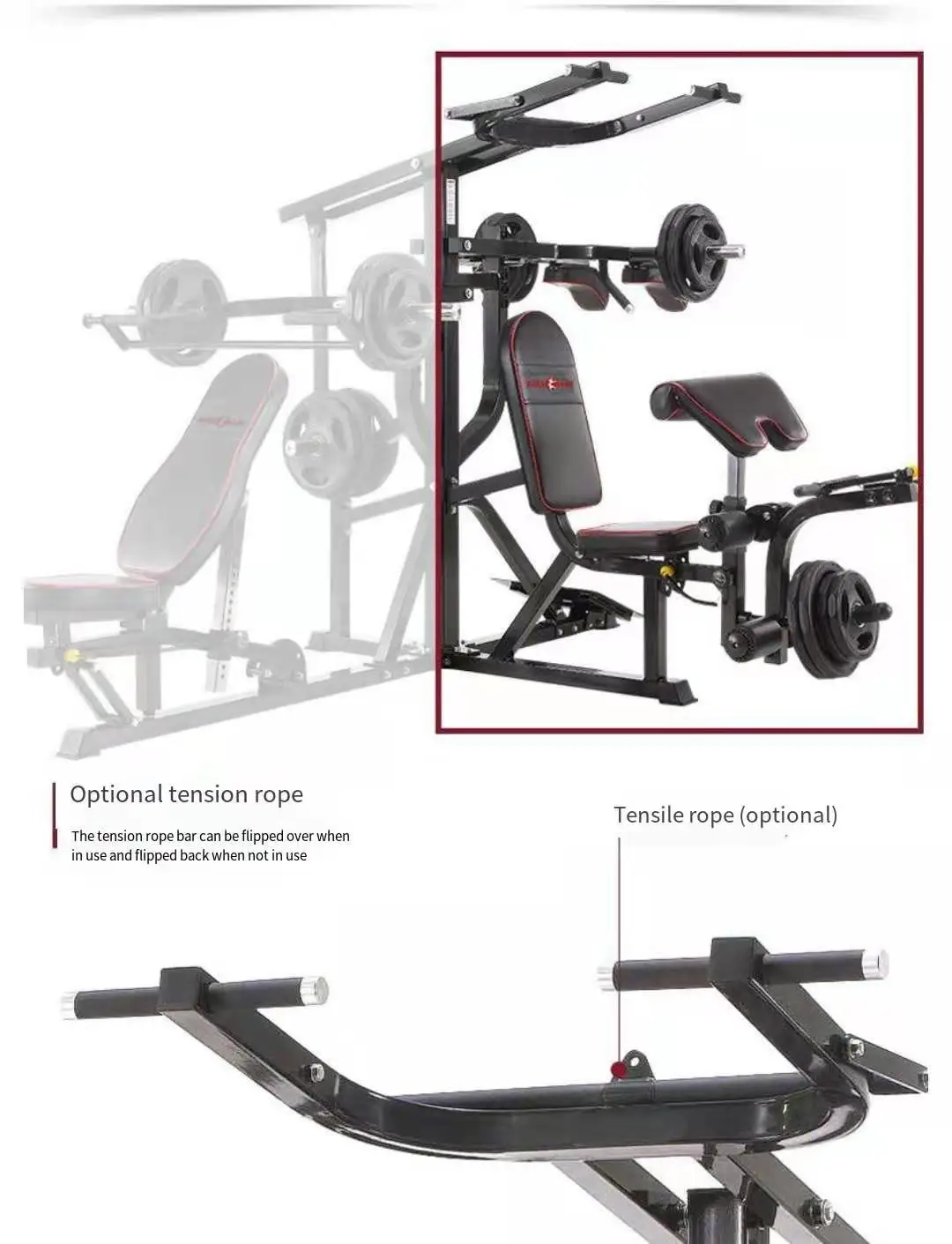 Commercial three-way comprehensive strength training gym combination fitness equipment