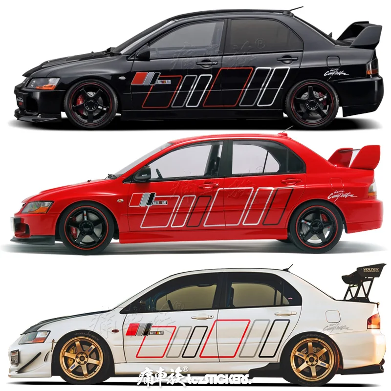 Car sticker FOR Mitsubishi EVO Lancer Evolution IX 9th generation body decoration racing car Decals film