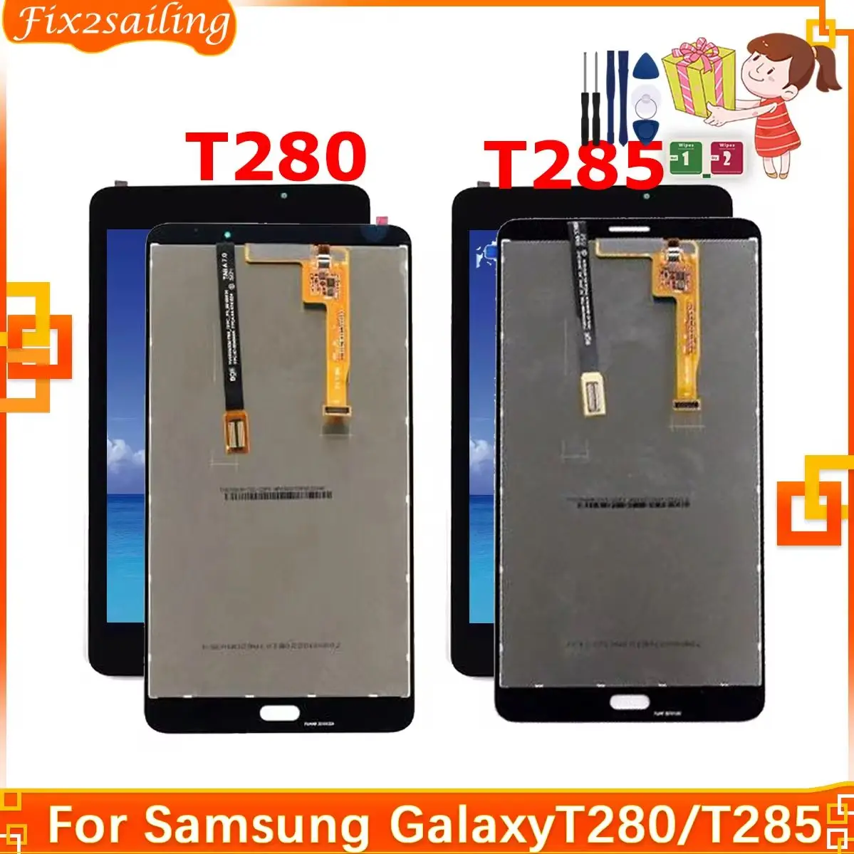 For Samsung Galaxy Tab A 7.0 T280 T285 LCD Display Touch Panel Screen Glass Digitizer Assembly Replacement For Samsung T280 T285