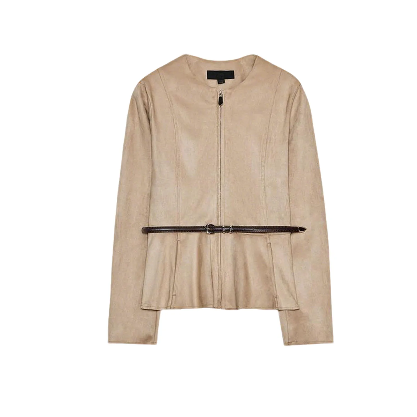 Jaet en simili cuir avec ceinture ort jupe ourlet 30280 fibre de polyester fine régulière 00% fermeture à glissière manteau pour femme