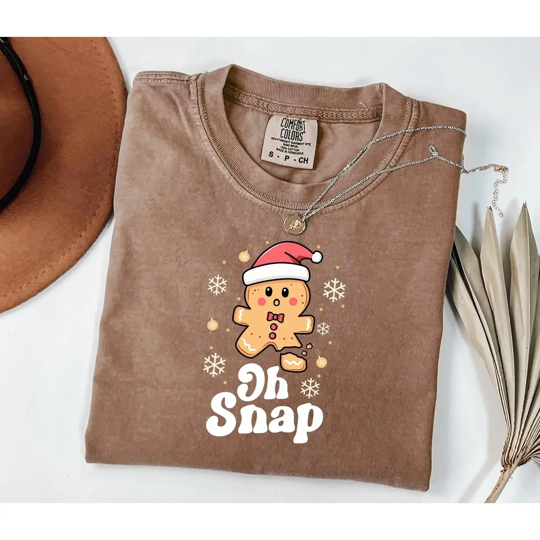 Oh Snap T Shirt  Cute Gingerbread Christmas Funny Matching Family For Baker Holiday