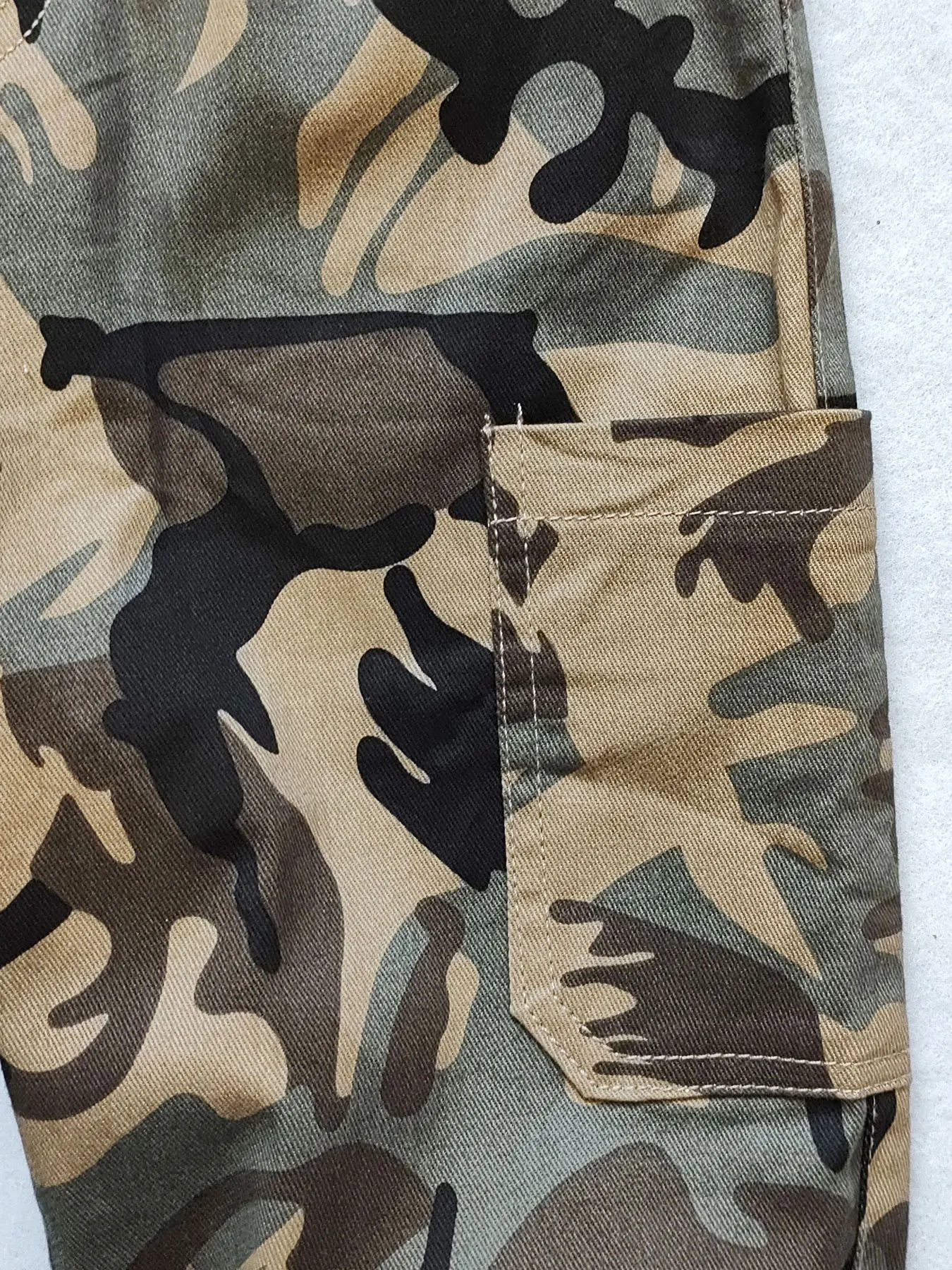 5028 loose Kids Boys Casual Pockets Side Elastic Waist Camo Sports Pants Clothes