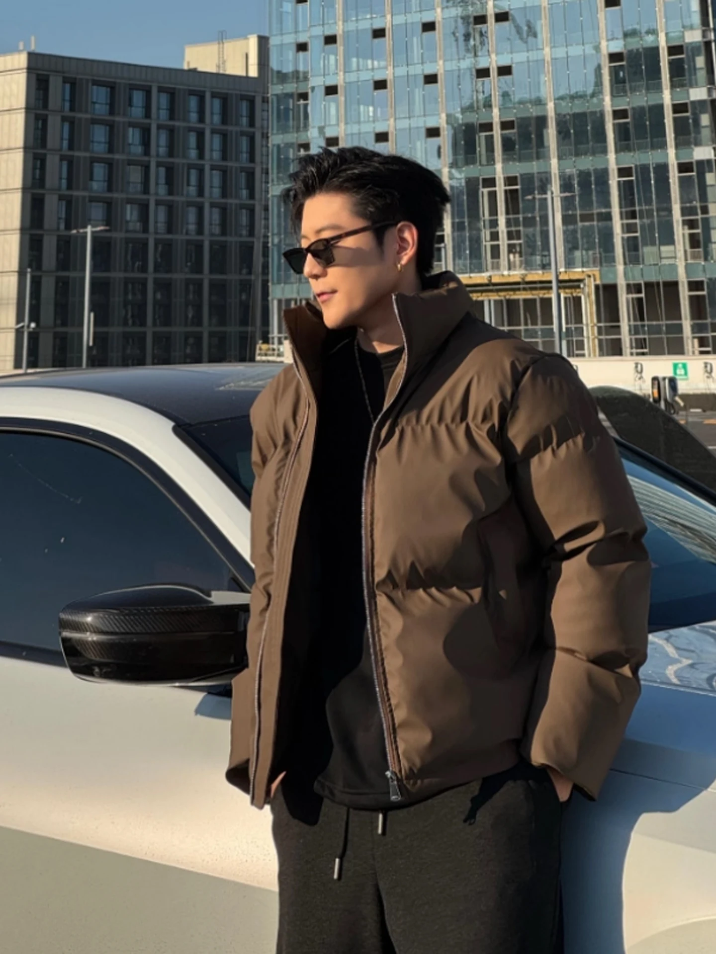 

Мужская зимняя теплая куртка из утолщенного хлопка в американском стиле, с воротником-стойкой, из искусственной кожи, повседневная верхняя одежда