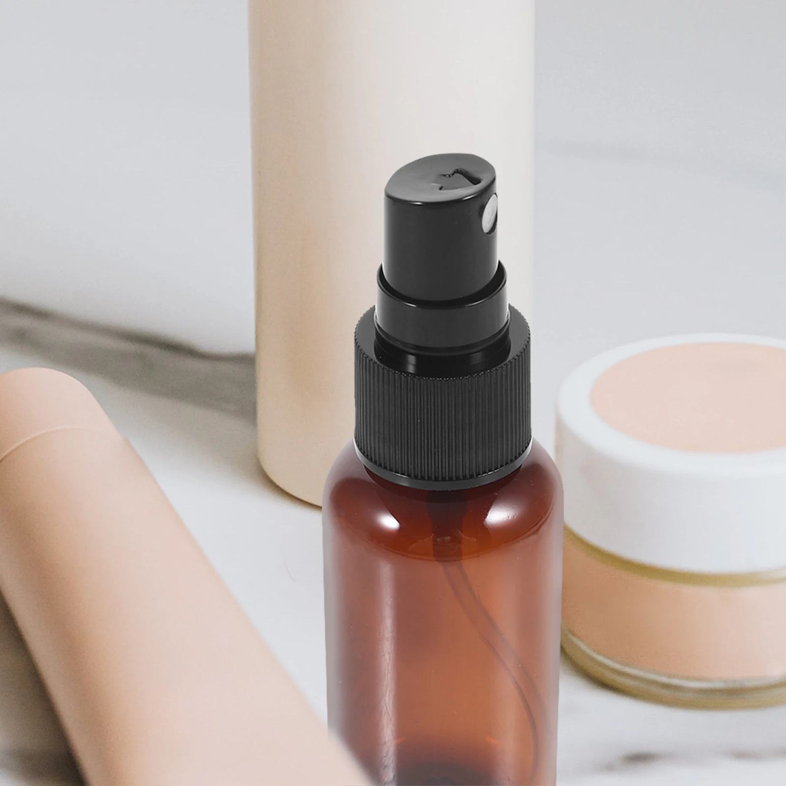 6 قطع 40 مل زجاجة بلاستيكية فارغة للزيوت العطرية لوشن تخزين السفر مجموعة محمولة خفيفة الوزن باللون البني #1