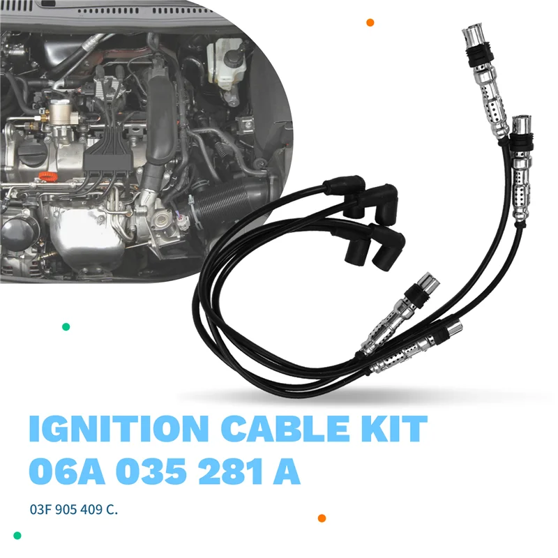 

03F905409C 032905106E Car Ignition Coil Ignition Cable Kit For A1 A3 VW BEETLE CADDY POLO 1.2T