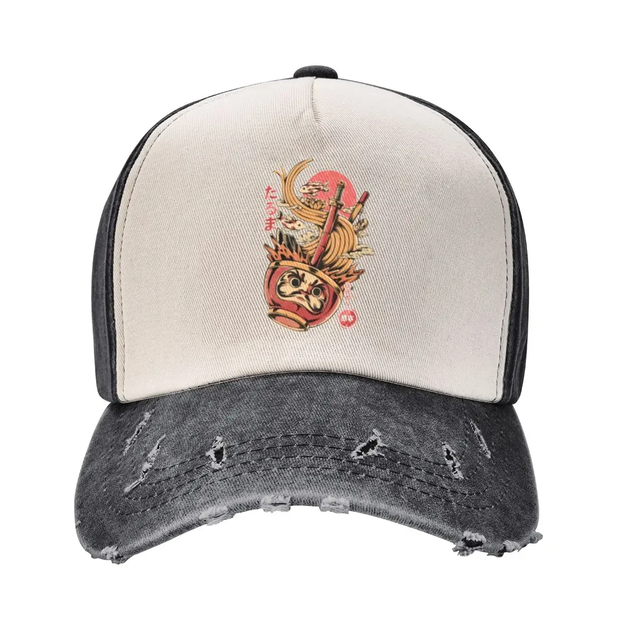 Gorra de béisbol Ramen de Daruma, sombrero de té, novedad en el sombrero, sombreros con icono para hombres, mujeres, moda de playa para hombres