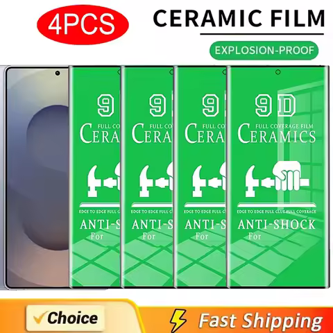 4PCS Soft Clear Ceramic Film For Samsung Galaxy S24 S25 Ultra S23 S22 S21 Plus S20 Fe Full Cover Screen Protectors Tempered Film
