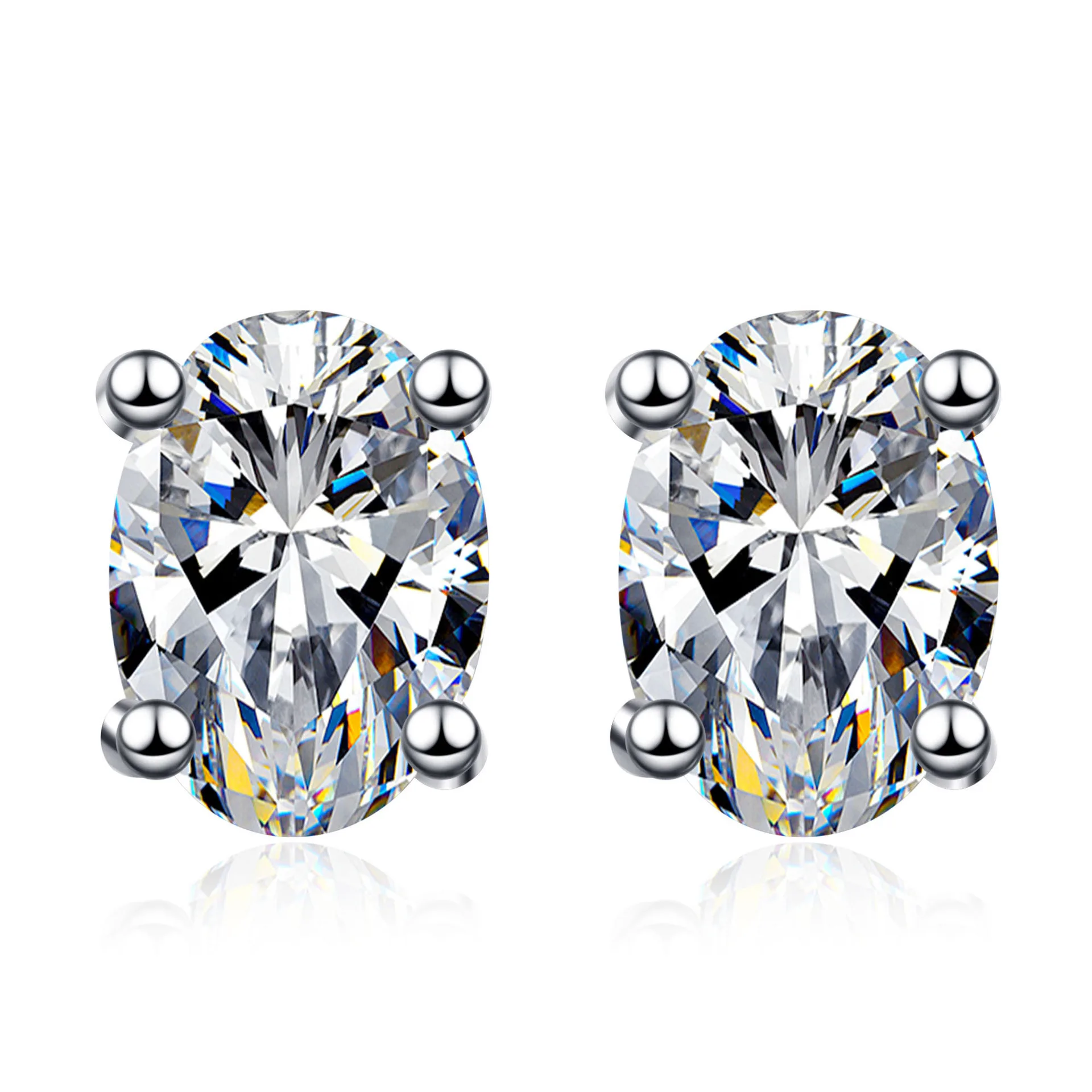 

Ourfuno Minimalist Oval Moissanite Earrings For Women Elegant 925 Sterling Silver Stud Earrings Party Wedding Jewelry Girls Gift