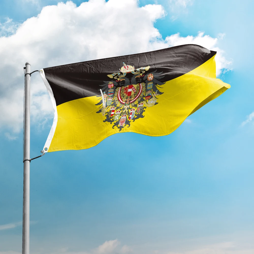 Imperial Coat Arms Of The Empire Austria 3*5FT 90*150CM Austria Flags Custom Decor Banner Polyester UV Resistance Double Stitch