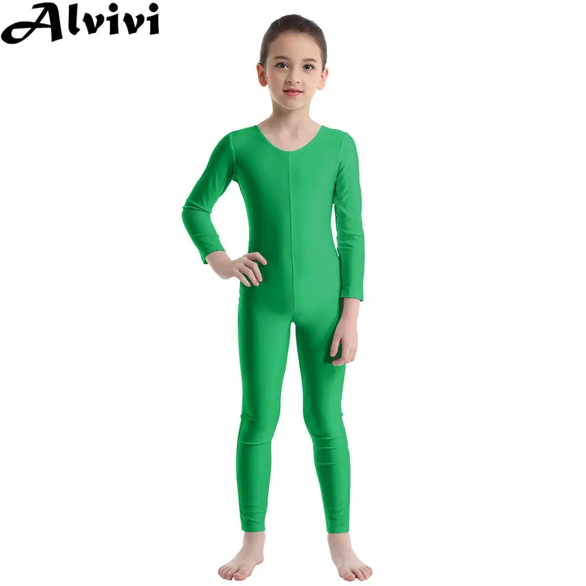 

Детский купальник для девочек, балета, танца, гимнастики, йоги, однотонный комбинезон с длинными рукавами, танцевальный класс, комбинезон для выступлений, танцевальная одежда