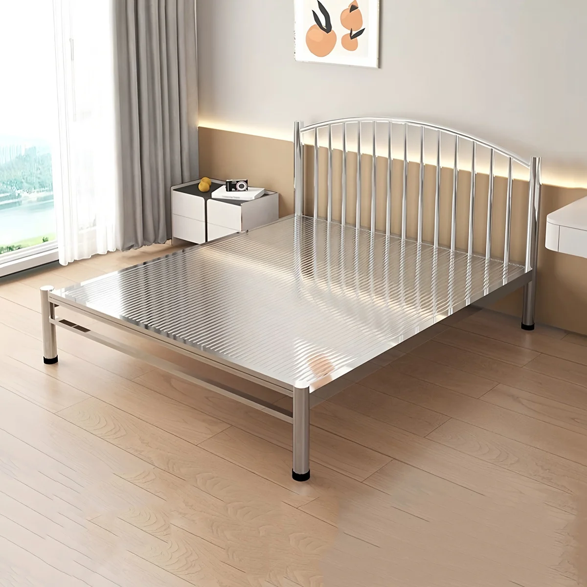 لوح سرير من الخشب الصلب عالي الجودة سميك من الفولاذ المقاوم للصدأ قابل للتعديل سرير مفرد مزدوج حديث للأطفال والكبار للمدرسة