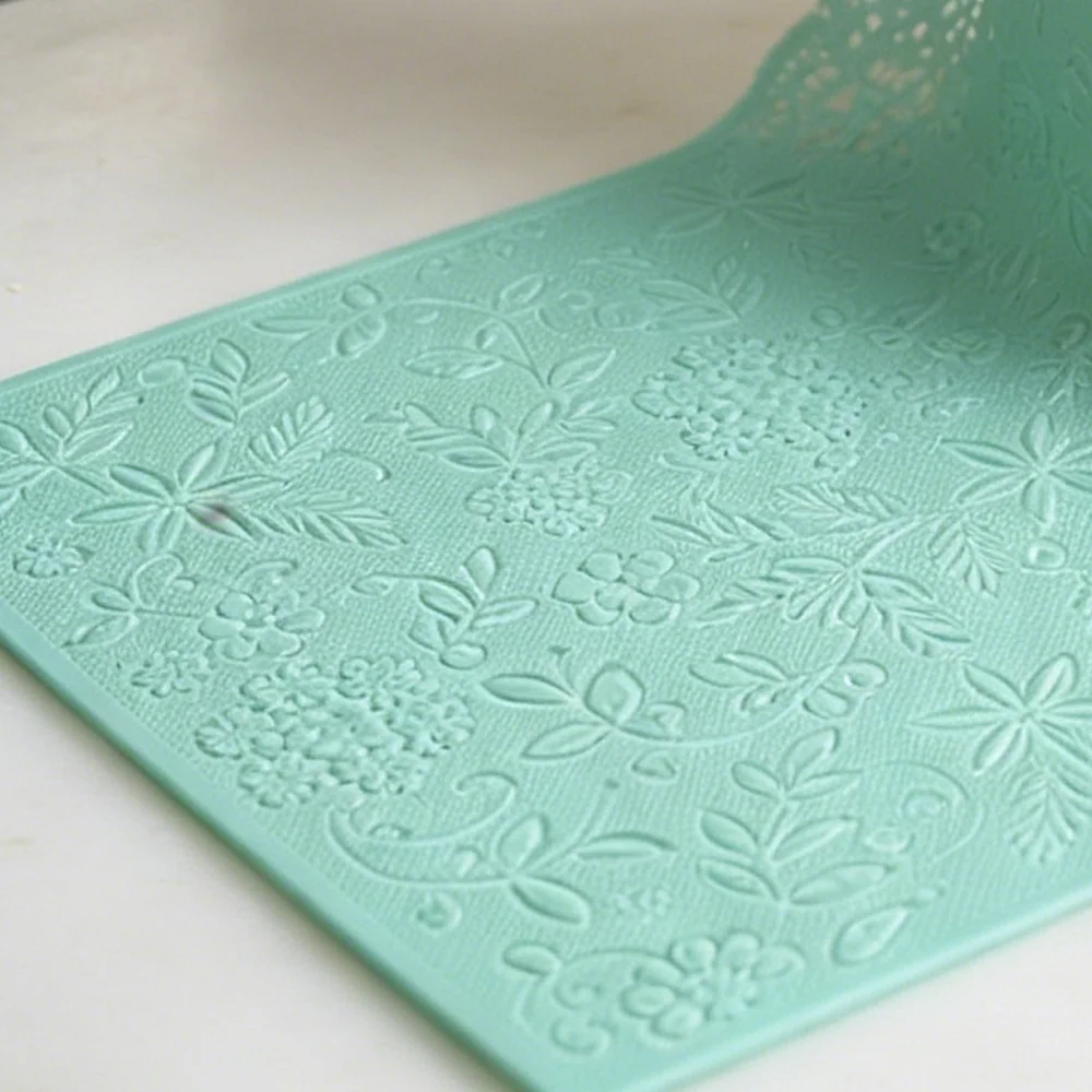 Large Size Flower Vine Silicone Lace Mat Floral Texture Impression Mat DIY Baking Cake Decor Embossing Lace Fondant
