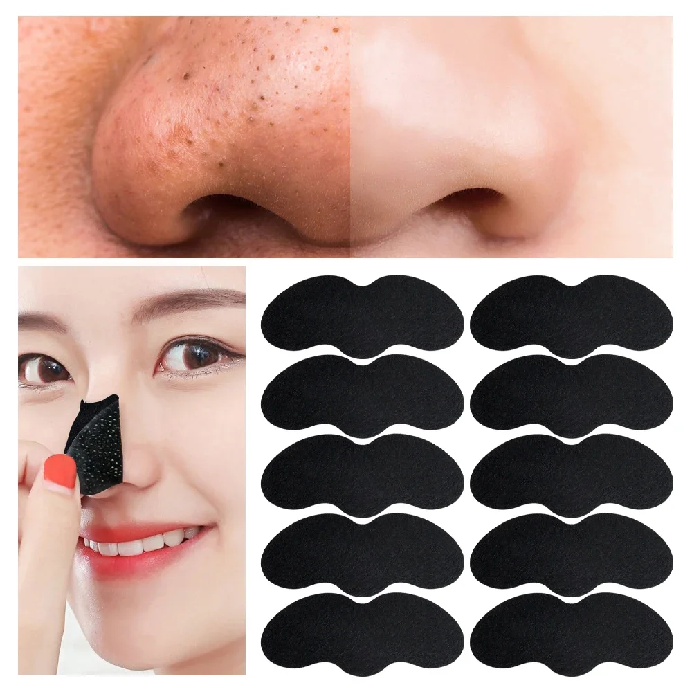 10-50 adet siyah nokta Remover maske siyah noktalar akne tedavisi maske burun Sticker temizleyici burun gözenek derin temiz şerit makyaj aracı